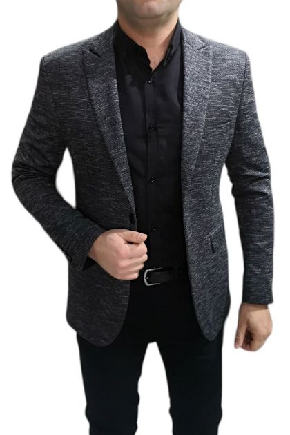 BayAygun 3008 Kurvaze Dar Kesim Ceket_Siyah resmi