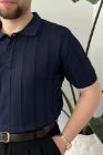 BayAygun 5050 Triko Dügmeli Polo Yaka Tshırt_Lacivert resmi