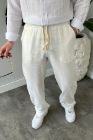 BayAygun 5070 Baggy Joger Keten Pantolon_Beyaz resmi