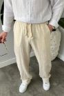 BayAygun 5070 Baggy Joger Keten Pantolon_Bej resmi