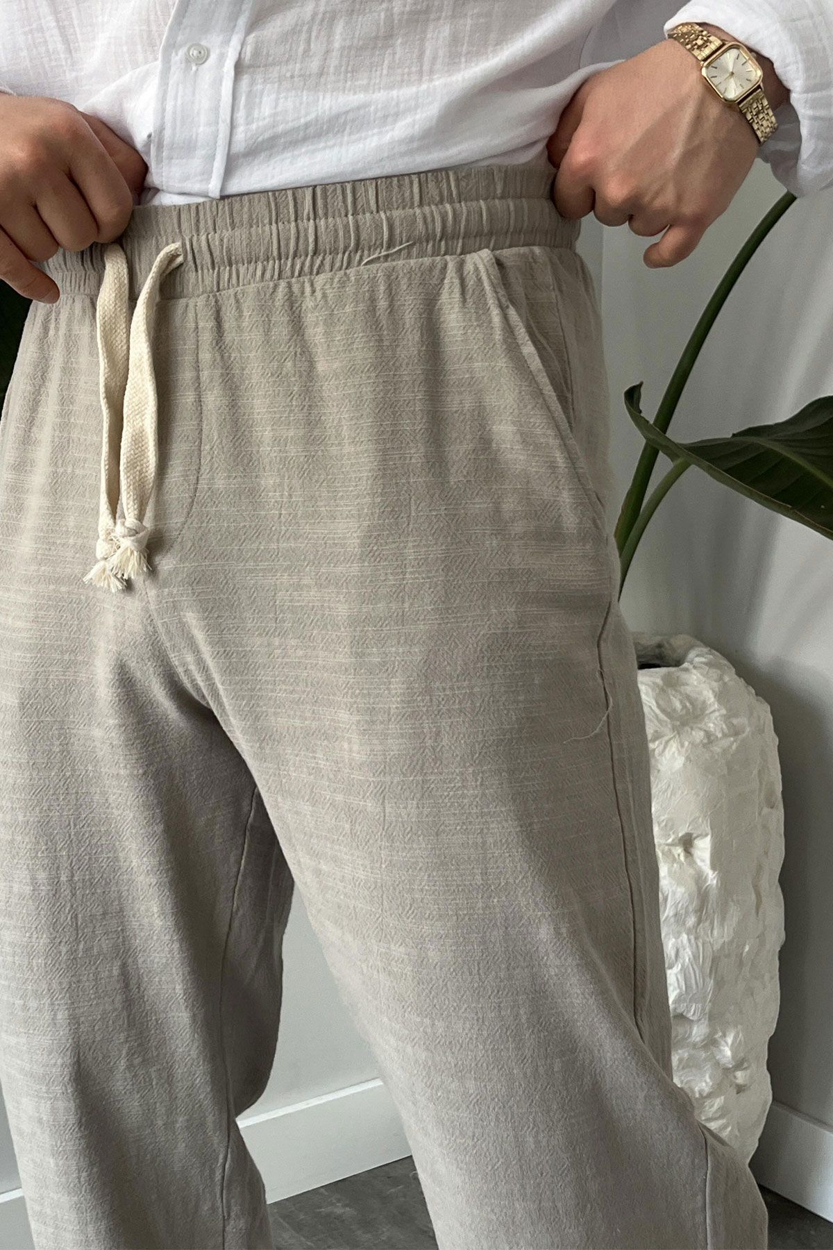 BayAygun 5070 Baggy Joger Keten Pantolon_Gri resmi