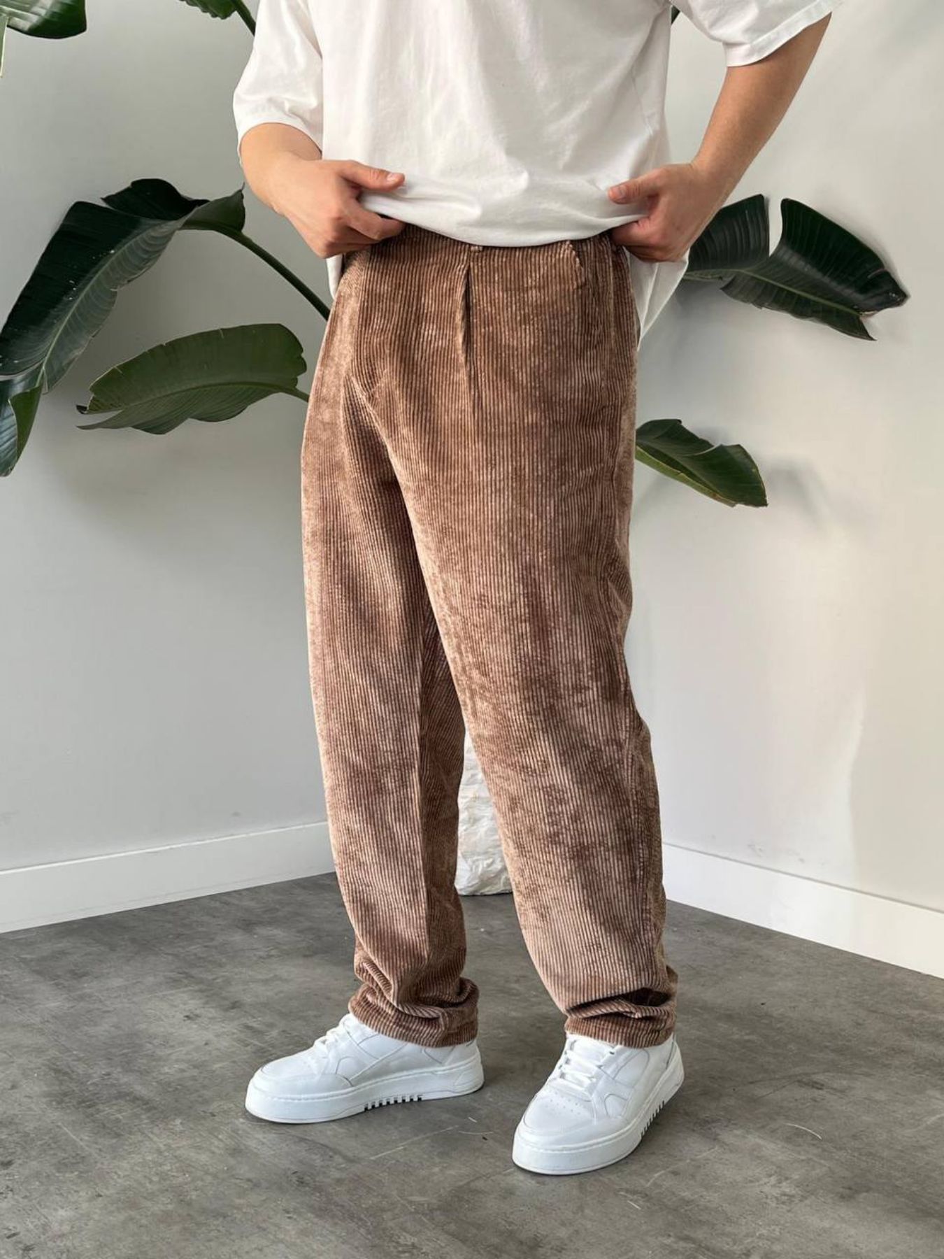 BayAygun 5113 Baggy Fitilli Kadife Pantolon_Açık Kahve resmi