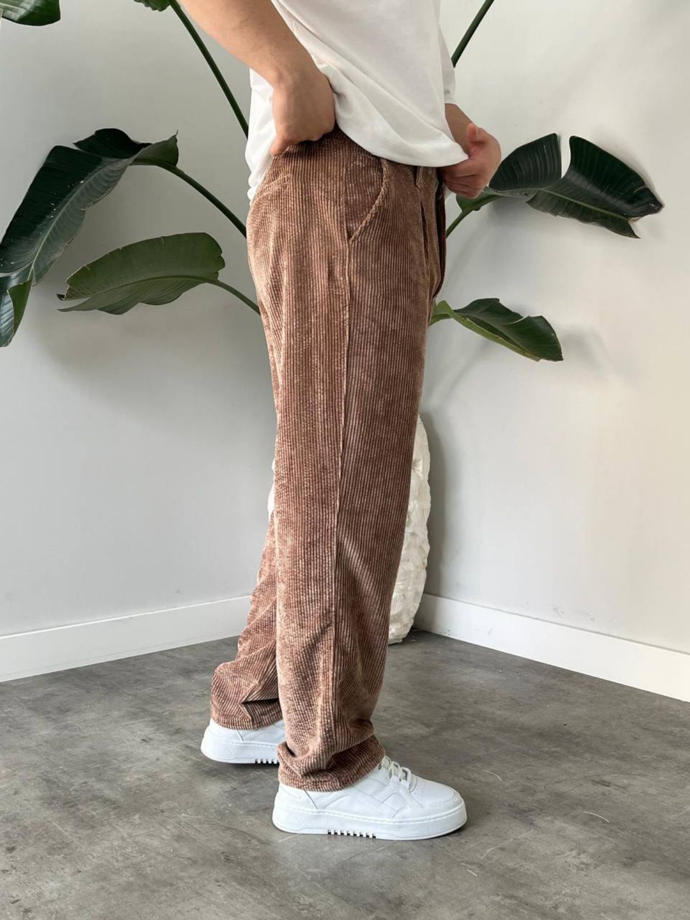BayAygun 5113 Baggy Fitilli Kadife Pantolon_Açık Kahve resmi