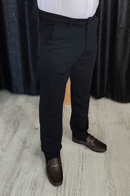 BayAygun 0510 Nokta Desenli Dar Kesim Pantolon _Siyah resmi