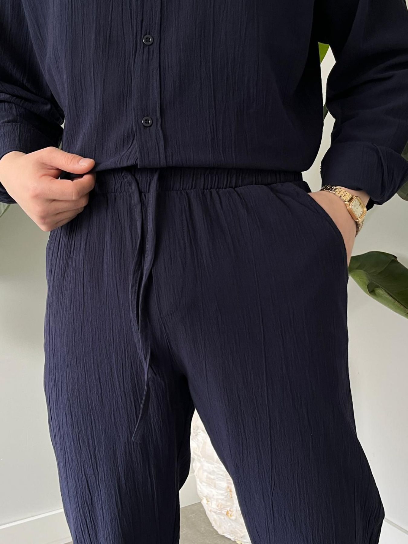 BayAygün 6020 Krinkıl Rahat Kalıp Alt Ust Takım _Lacivert resmi