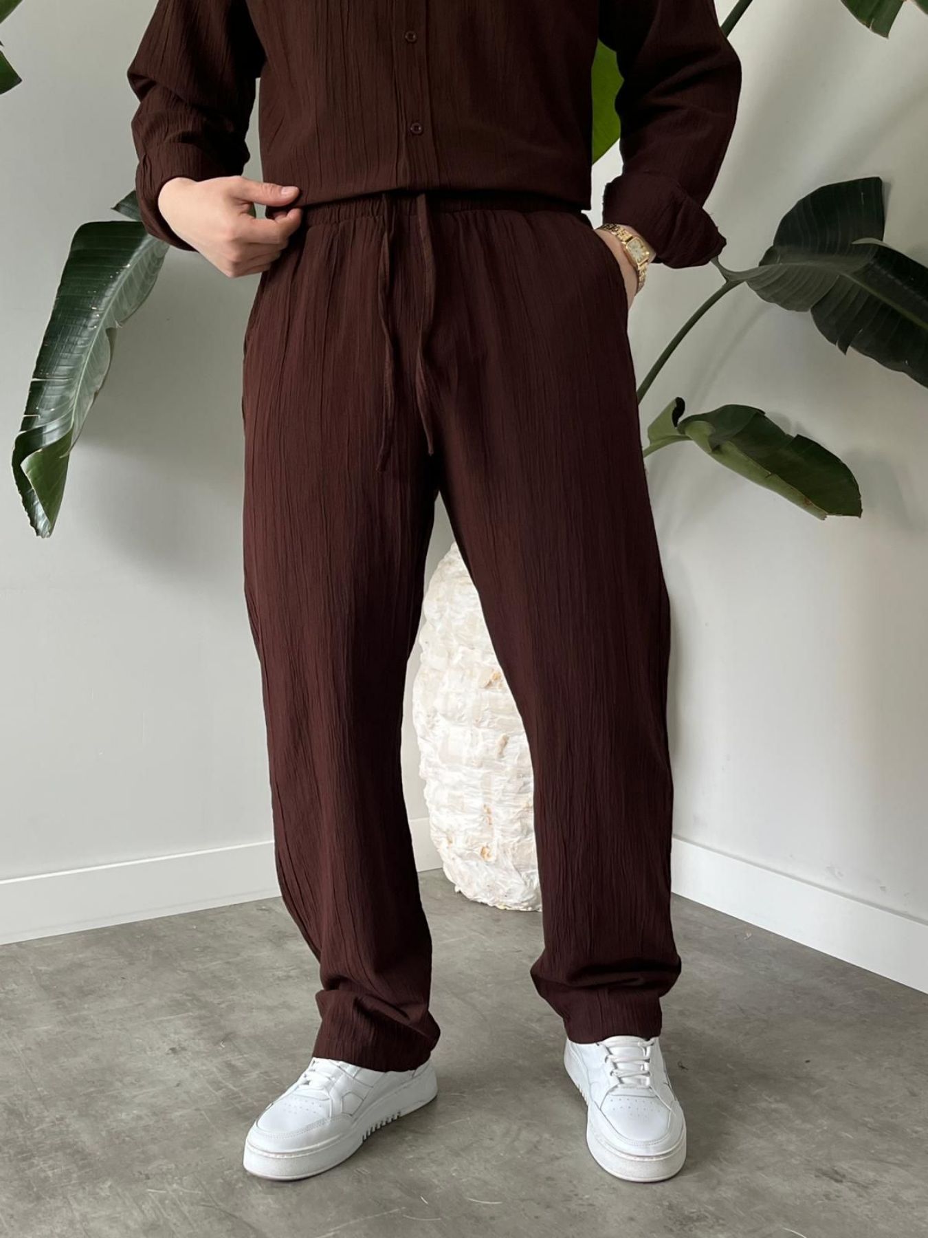 BayAygün 6020 Krinkıl Rahat Kalıp Alt Ust Takım _Kahve resmi