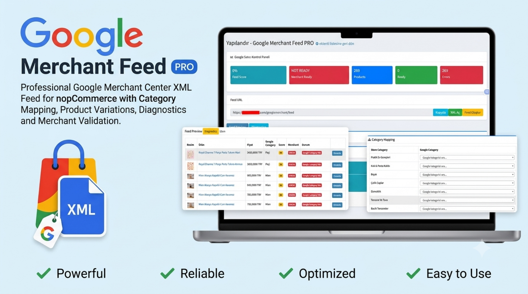 Google Merchant Feed PRO for nopCommerce resmi